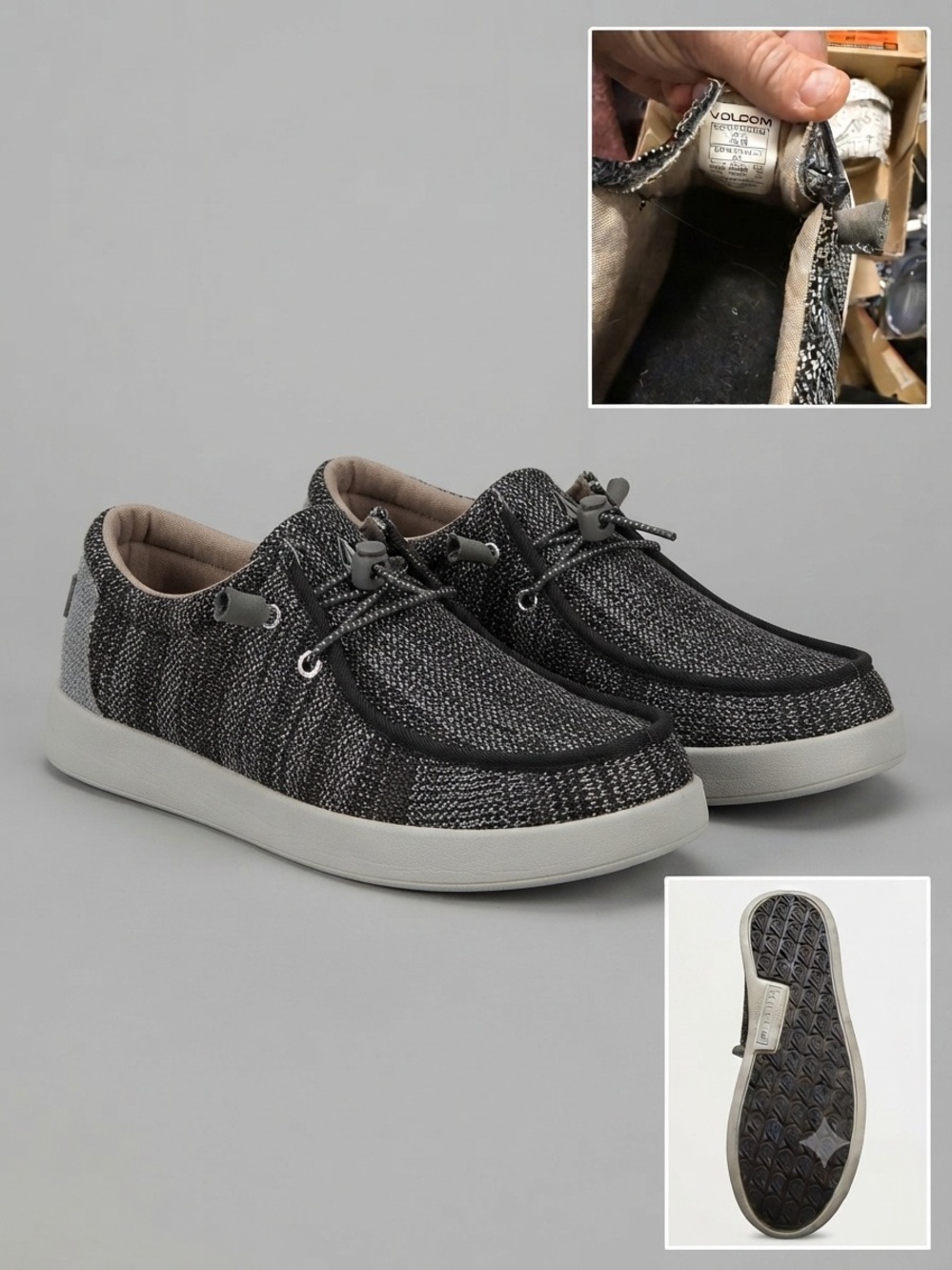 Volcom safety Toe Men’s Casual Gray Knit Boat Shoes